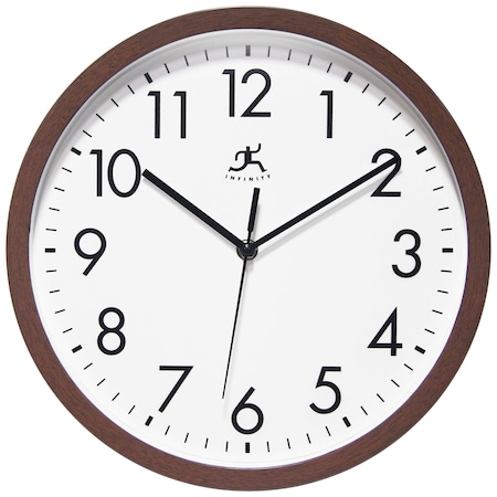Infinity Instruments 12" Walnut Finish Wall Clock 20249WL-4438